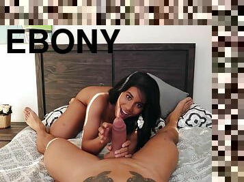 Sexy ebony Jenna Foxx pleasures tattooed French dude in bed