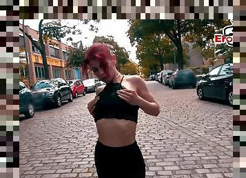 german skinny redhead teen public pick up
