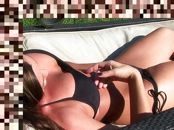 Slutty bikini babe was made for sex and fucks the gardener