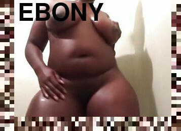 Ebony BBW dancing and masturbating