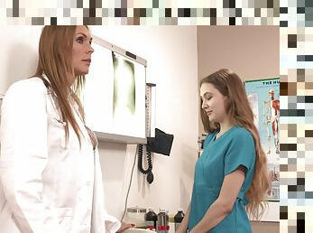 Trimmed pussy Tanya Tate gets pleasured by doctor Samantha Hayes