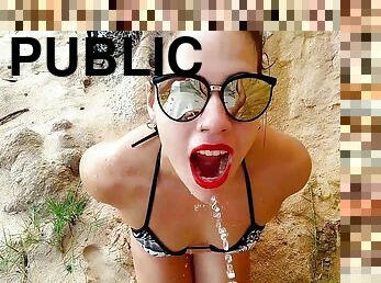 pissing, publiczne, nastolatki, latynoskie, bdsm, plaża, poniżenie, picie