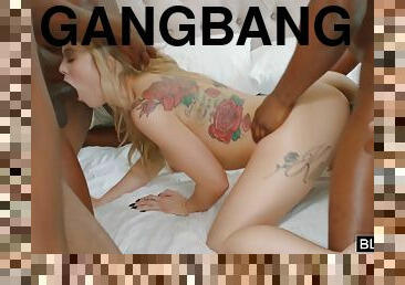 Gangbang With An Innocent Blonde Horny Slut