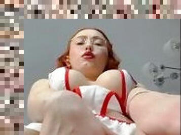Hot ginger nurse Flashing her Pussy, leaked amateur video