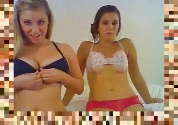 Naughty Teens Play With One Another's Tits In A Homemade Clip