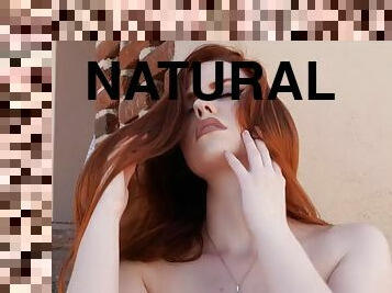 Redhead teen with small tits posed naked and exposed her hot and natural body