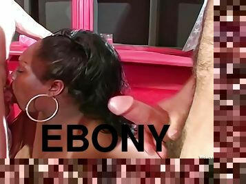 Bbw Ebony Babe Blowing White Cocks