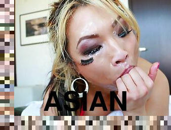 Jonni Darkko face-fucks Asian bitch Mia Rider and cums on her face