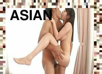 A hot combination of indecent kiss and sex served for this cute Asian slut