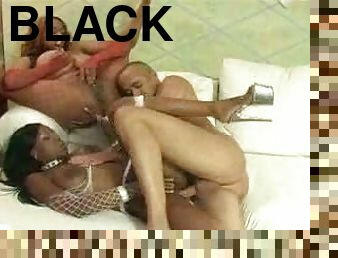 Black women in fishnets fucked by his big cock