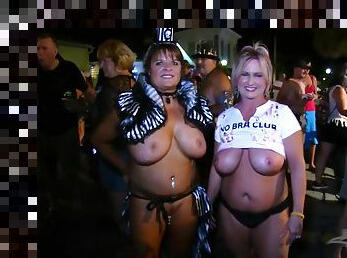 Halloween street party play with lots of naked hotties