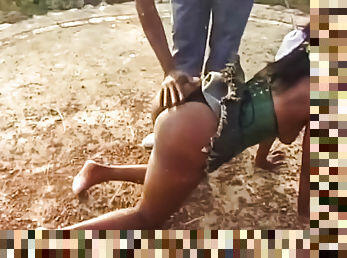 Public outdoor african ebony BDSM hardcore domination