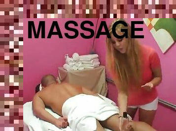 This blonde hottie knows how to give a good massage and it includes hardcore sex