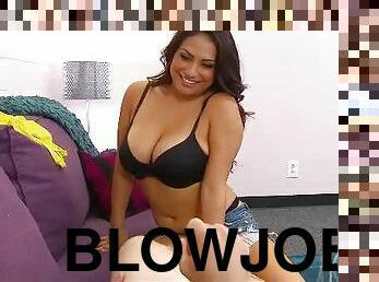 Big tits pornstar Rikki Nyx blowjob facial cumshot