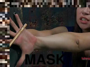 Slave face getting masked lovely in BDSM porn shoot