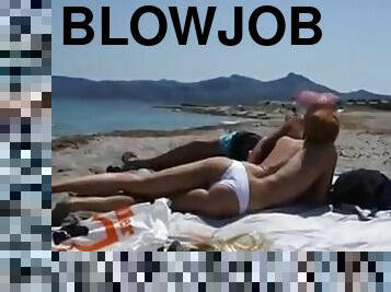 Beach blowjob and cum