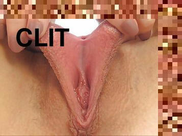 Clit and cunt close up shows us her naughty bits