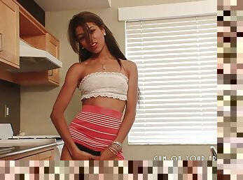 Young Filipina Deepthroating Fat Cock In The Kitchen