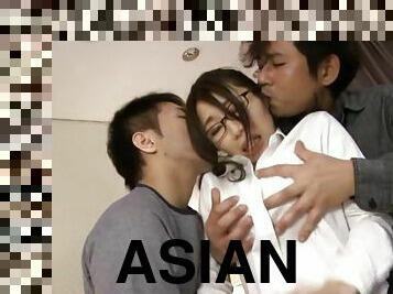 Kinky Asian wife gets dominated by her husband and his friend