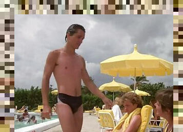 Smoking Hot Retro Celeb Cindy Morgan Wearing a Tight Swimming Suit