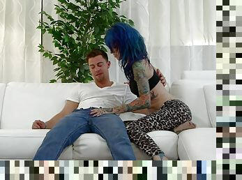 Amazing punk babe with tattoos gets drilled hardcore doggy style after giving a blowjob