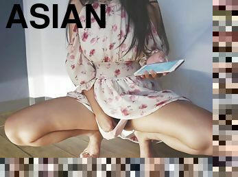 asiatique, masturbation, orgasme, giclée, ados, massage, solo, noël, brunette, poupée