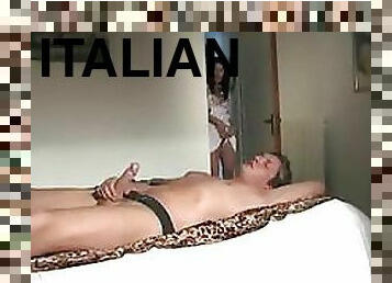 Italian Slut Convinced to Fuck Two Guys
