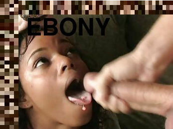 Anal ebony babe enjoys getting fucked and jizzed on in interracial porno