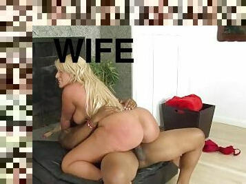 Thick Blonde Wife With Huge Tits Gets Hard Fucked By A Black Gardener In Her House