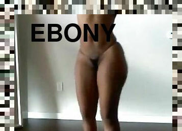 Big-assed ebony girl wearing thong shaked her butt in webcam solo scene