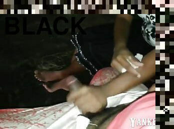 Nasty black slut handjob amateur porn