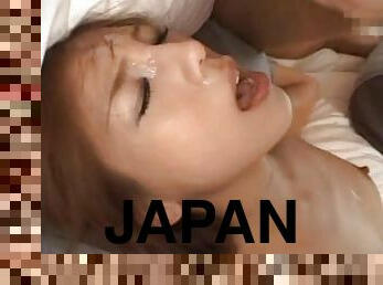 Pretty Japanese girl fucks her BF and gets a facial as a reward