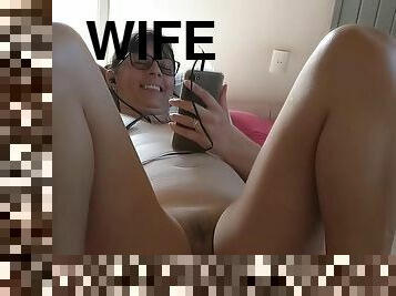 My wife naked for the construction workers to see