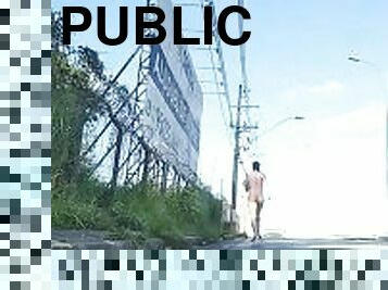 Masked guy running naked in public
