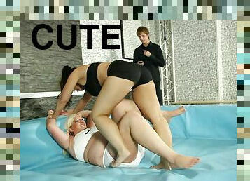 Cute fat chicks wrestling erotically to fuck the referee