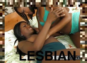 Vibrating lesbian black ebony pussies for your pleasure