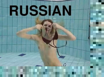 See a beautiful Russian girl Nastya under water