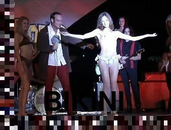 Foxy Babe Gabrielle Anwar Takes Off Her Bikini Top On a Stage