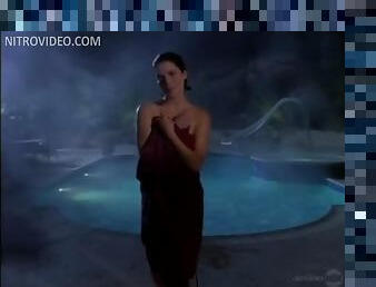 Drop Dead Gorgeous Brunette Lesli Kay Skinny Dipping At Night