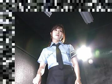 Japanese police is definitely using their hands to check her every crack