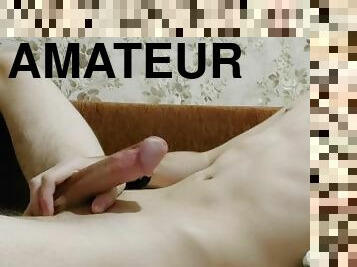 masturbation of a young twink in bed