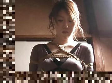 Tied up Asian sub girl in sexy dress