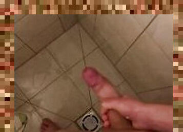 College Man cums in shower