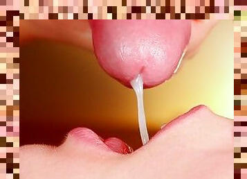 (60FPS) CLOSE UP: Milking DICK with my Mouth  ALL CUM INSIDE  BEST Blowjob Experience + ASMR