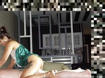 Thai massage teen amateur really gets into it with her much older boyfriend