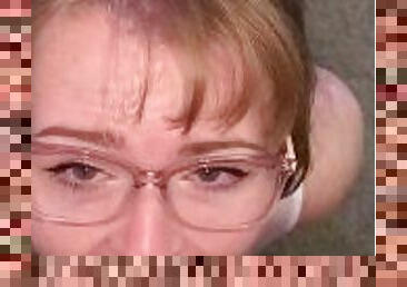 Pawg wife in glasses deepthroat tease