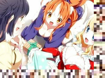 Hentai Threesome horny stepsisters open Christmas gifts got squirting orgasm anime hentai uncensored