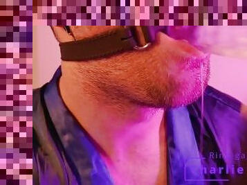 Sloppy BLOWJOB while GAGGED - DEEPTHROAT training & Ring-gag BDSM  Charlie Moon