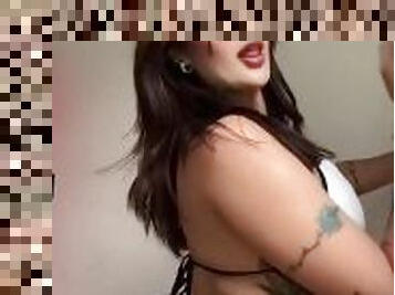 Girl with big tits and big ass dances in front of the camera ????????????