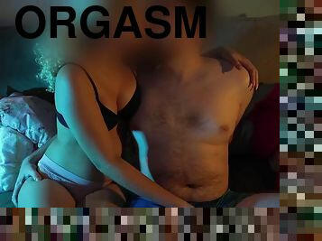 Assjob cum, big ass grinding to orgasm, cum in her shorts